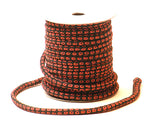 Chirimen Fabric Cord - 1/6in Red Kanoko Dots on Black (Quantity) 1=1yard