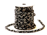 Chirimen Fabric Cord - 1/6in White Cherry Blossoms on Black (Quantity) 1=1yard