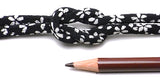 Chirimen Fabric Cord - 1/6in White Cherry Blossoms on Black (Quantity) 1=1yard