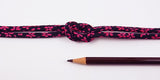 Chirimen Fabric Cord - 1/6in Pink Cherry Blossoms on Dark Navy (Quantity) 1=1yard