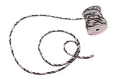 Chirimen Fabric Cord - 1/6in Hakata Stripes on Black (Quantity) 1=1yard