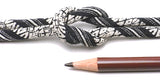 Chirimen Fabric Cord - 1/6in Hakata Stripes on Black (Quantity) 1=1yard