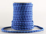 Chirimen Fabric Cord - 1/6in Shuriken Square Pattern Blue (Quantity) 1=1yard
