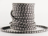 Chirimen Fabric Cord - 1/6in Shuriken Square Pattern Gray (Quantity) 1=1yard