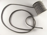Chirimen Fabric Cord - 1/6in Shuriken Square Pattern Gray (Quantity) 1=1yard