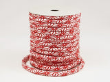 Chirimen Fabric Cord - 1/6in Asanoha Star Pattern Red/White (Quantity) 1=1yard