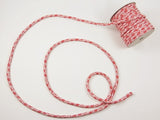 Chirimen Fabric Cord - 1/6in Asanoha Star Pattern Red/White (Quantity) 1=1yard