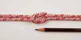 Chirimen Fabric Cord - 1/6in Asanoha Star Pattern Red/White (Quantity) 1=1yard