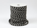 Chirimen Fabric Cord - 1/6in Dotted Kagome Lattice Pattern on Black (Quantity) 1=1yard