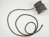 Chirimen Fabric Cord - 1/6in Dotted Kagome Lattice Pattern on Black (Quantity) 1=1yard