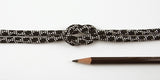 Chirimen Fabric Cord - 1/6in Dotted Kagome Lattice Pattern on Black (Quantity) 1=1yard