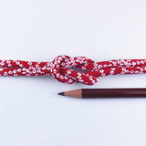 Chirimen Fabric Cord - 1/6in Hikita Dots Red (Quantity) 1=1yard