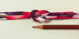 Chirimen Fabric Cord - 1/6in Modern Peonies Purple (Quantity) 1=1yard