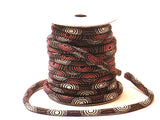Chirimen Fabric Cord - 1/6in Concentric Circles on Black (Quantity) 1=1yard
