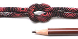 Chirimen Fabric Cord - 1/6in Concentric Circles on Black (Quantity) 1=1yard