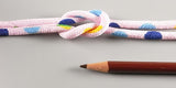 Chirimen Fabric Cord - 1/6in Colorful Dots on Pink (Quantity) 1=1yard
