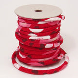Chirimen Fabric Cord - 1/6in Modern Peonies Red (Quantity) 1=1yard