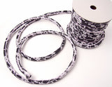 Chirimen & Lace Fabric Cord - 1/3in Pink Lace on Black Chirimen (Quantity) 1=1yard