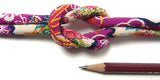 Chirimen Fabric Cord - 1/3in Snow Rings Purple (Quantity) 1=1yard
