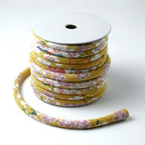 Chirimen Fabric Cord - 1/3in Mustard Cherry (Quantity) 1=1yard