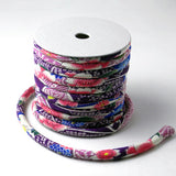 Chirimen Fabric Cord - 1/3in Cherry Kanoko Dots on Purple (Quantity) 1=1yard