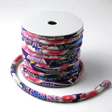 Chirimen Fabric Cord - 1/3in Cherry Kanoko Dots on Purple (Quantity) 1＝1yard