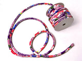Chirimen Fabric Cord - 1/3in Cherry Kanoko Dots on Purple (Quantity) 1=1yard