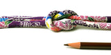 Chirimen Fabric Cord - 1/3in Cherry Kanoko Dots on Purple (Quantity) 1=1yard
