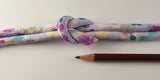 Chirimen Fabric Cord - 1/3in Colorful Cherry Blossoms on Water Light Lavender (Quantity) 1=1yard