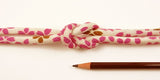 Chirimen Fabric Cord - 1/3in Adorable Cherry Blossoms White (Quantity) 1=1yard