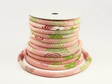 Chirimen Fabric Cord - 1/3in Whirlpools & Cherry Blossoms Pink (Quantity) 1=1yard