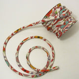 Chirimen Fabric Cord - 1/3in Mums in Shippo Circles Ivory (Quantity) 1=1yard