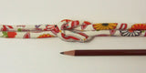 Chirimen Fabric Cord - 1/3in Mums in Shippo Circles Ivory (Quantity) 1=1yard