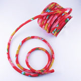 Chirimen Fabric Cord - 1/3in Plump Peonies Red (Quantity) 1=1yard