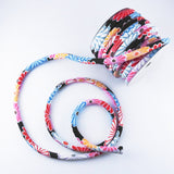 Chirimen Fabric Cord - 1/3in Gorgeous Mums Black (Quantity) 1=1yard