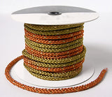 Two-Colored Cord with Gold - Orange X Olive Green (Quantity) 1=1yard
