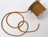 Two-Colored Cord with Gold - Orange X Olive Green (Quantity) 1=1yard