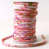 Chirimen Fabric Cord - 1/6in Four Seasons Flowers on Pink (Quantity) 1=1yard