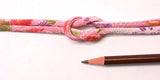 Chirimen Fabric Cord - 1/6in Four Seasons Flowers on Pink (Quantity) 1=1yard