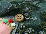 Hazy Wave on Dark Moss Green (Length) 1=0.25yard