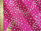 White Cherry Blossoms on Geometric Pattern - Magenta (Length) 1=0.25yard