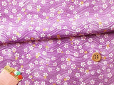 Swinging Small Cherry on Waves - Purple (Length) 1=0.25yard