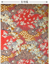 Tsujigahana-Style Japanese Floral - Red (Length) 1=0.25yard