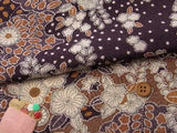Tsujigahana-Style Japanese Floral - Dark Purple (Length) 1=0.25yard