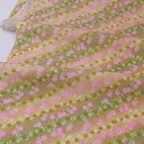 Cherry Blossoms on Bicolor Blurred Background - Yellow-Green (Length) 1=0.25yard