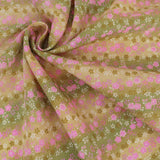 Cherry Blossoms on Bicolor Blurred Background - Yellow-Green (Length) 1=0.25yard