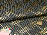 Nishijin-ori Brocade Innovative Sayagata Pattern - Black (Length) 1=0.25yard