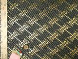 Nishijin-ori Brocade Innovative Sayagata Pattern - Black (Length) 1=0.25yard