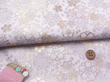Nishijin-ori Brocade Shiny Cherry Blossoms - White (Length) 1=0.25yard