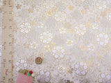 Nishijin-ori Brocade Shiny Cherry Blossoms - White (Length) 1=0.25yard